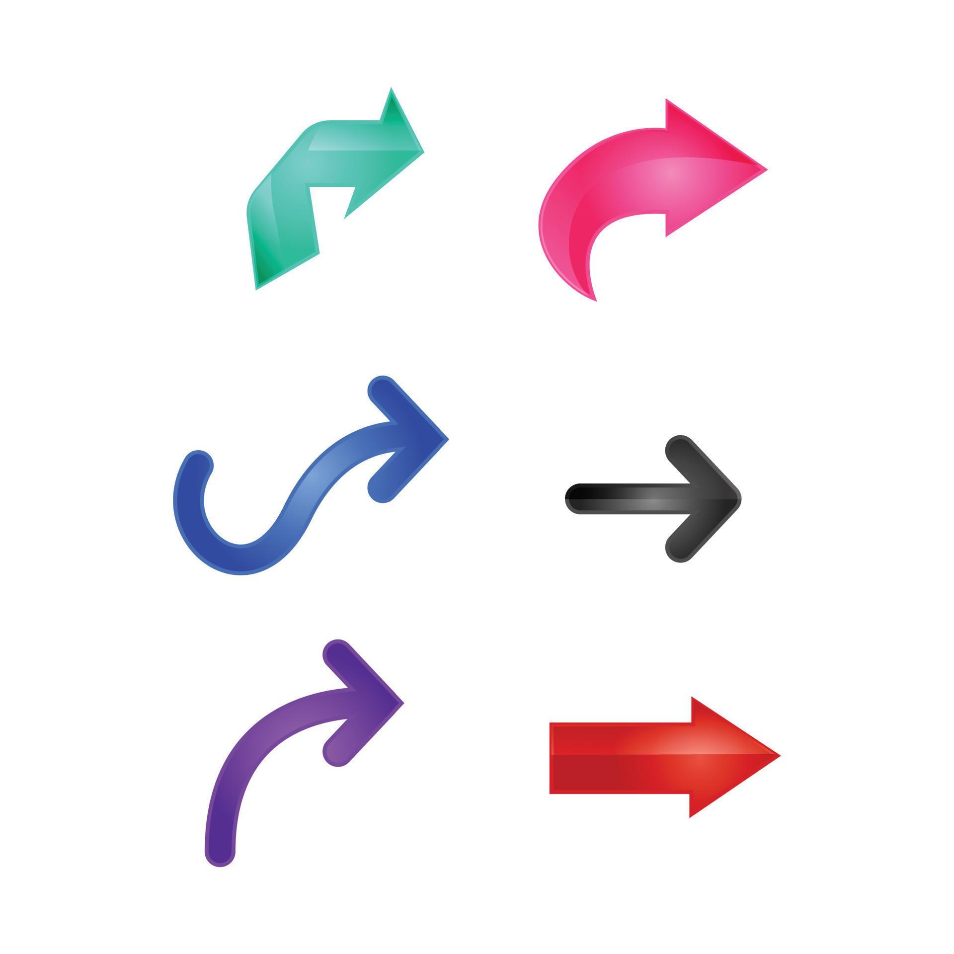 Colorful arrow symbol icon set Stock Free