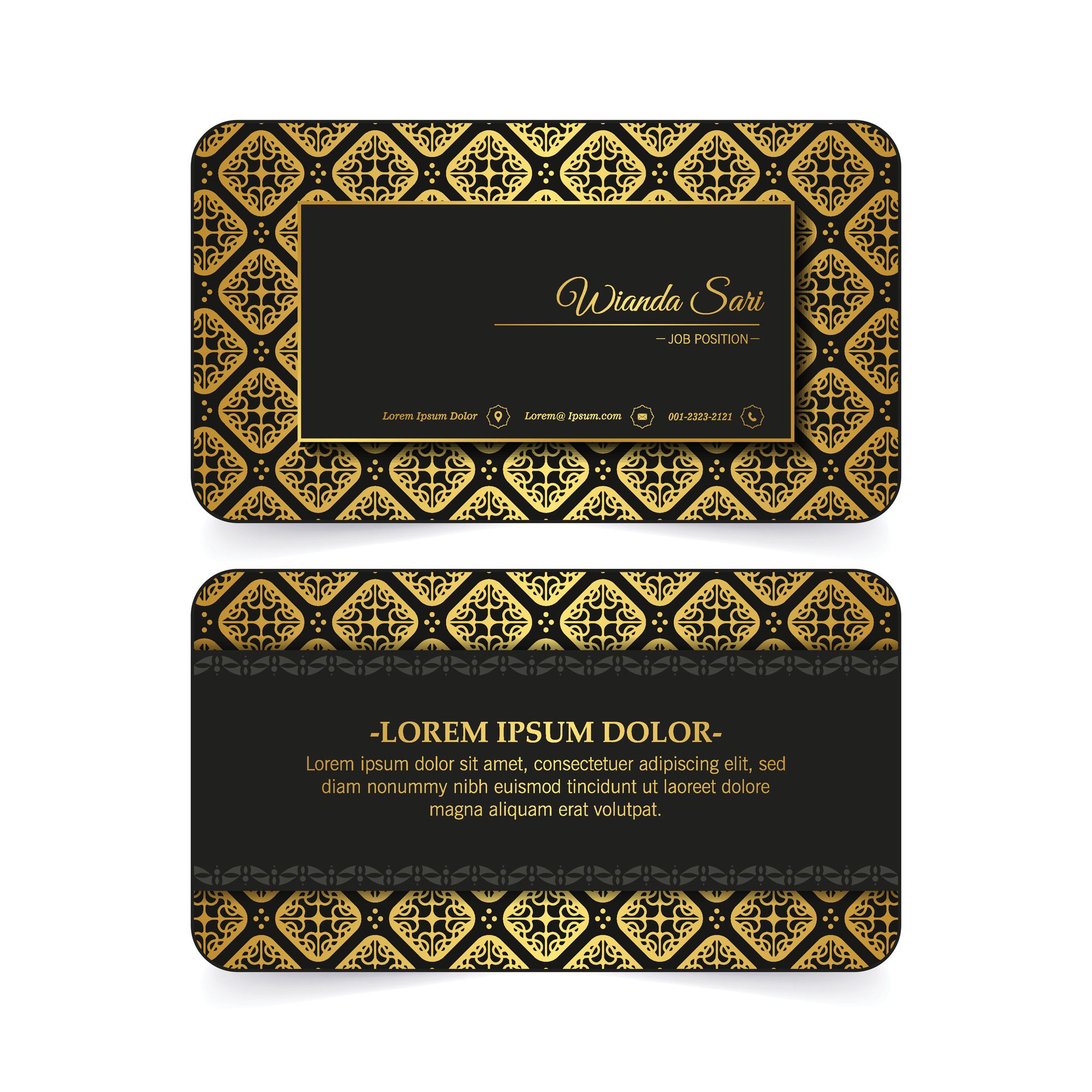 elegant gold pattern card design Free Vector