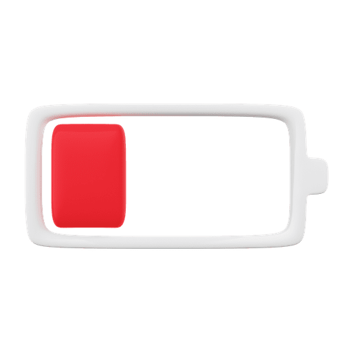 Battery, empty, charging 3D illustration