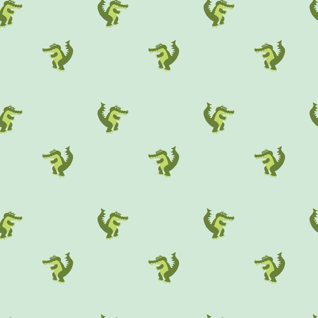 Cute crocodile animals seamless pattern background Free Vector