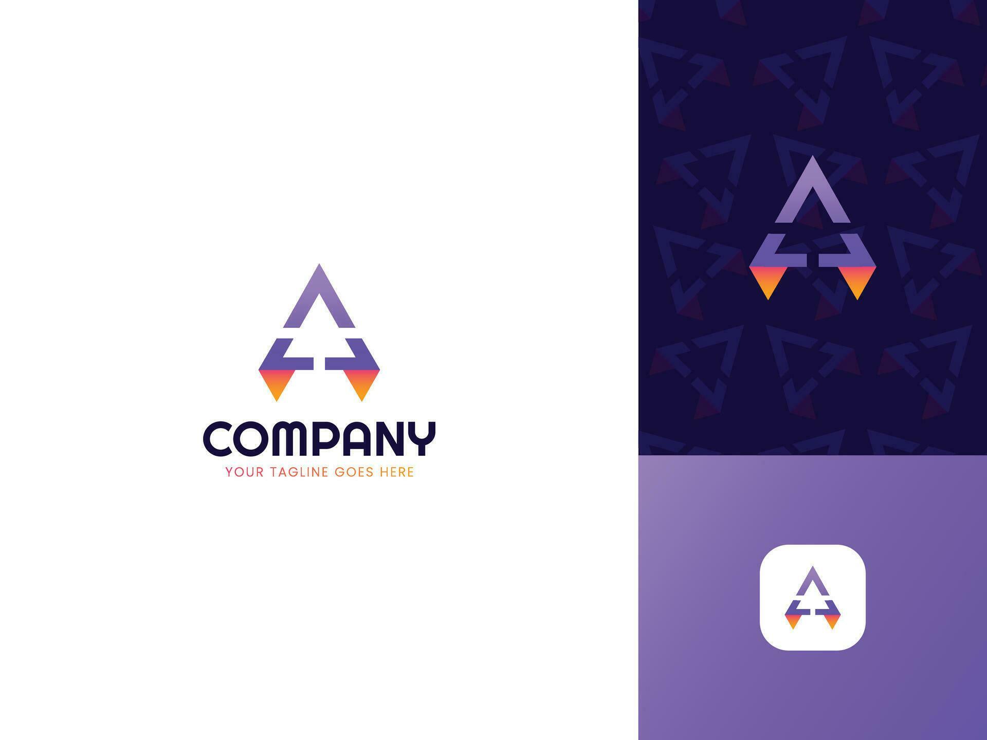 Letter A with up arrow logo design, Letter A with Rocket icon logo design Stock Free