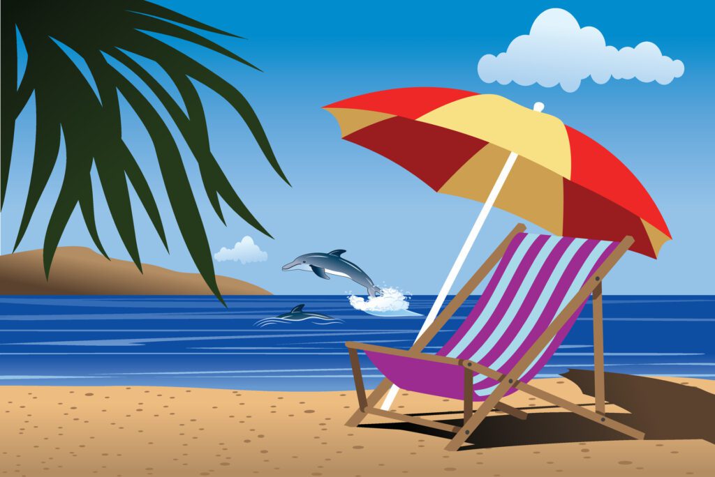 background of sea shore summer day Free Vector