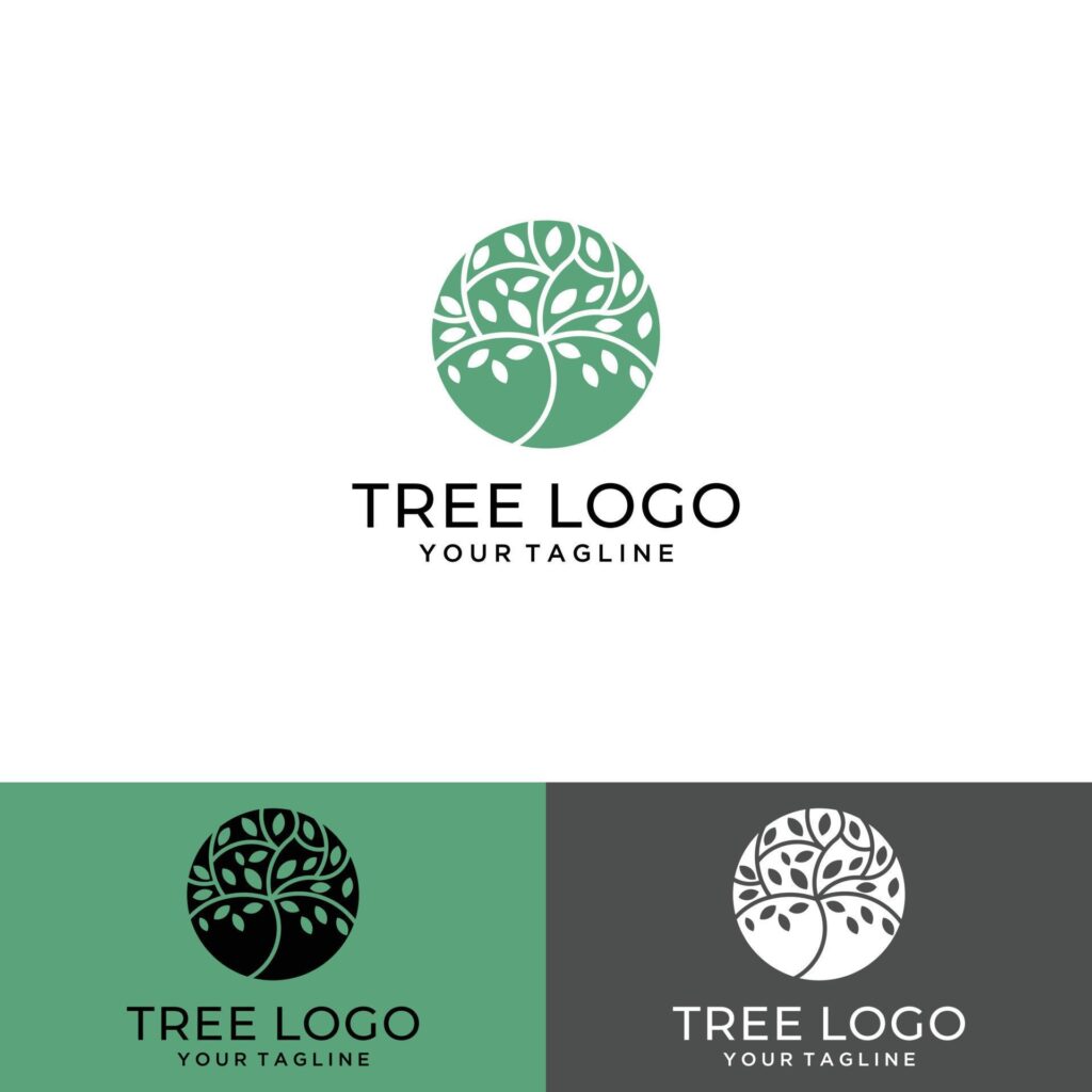 Tree vector icon. Nature trees vector illustration logo design. Stock Free