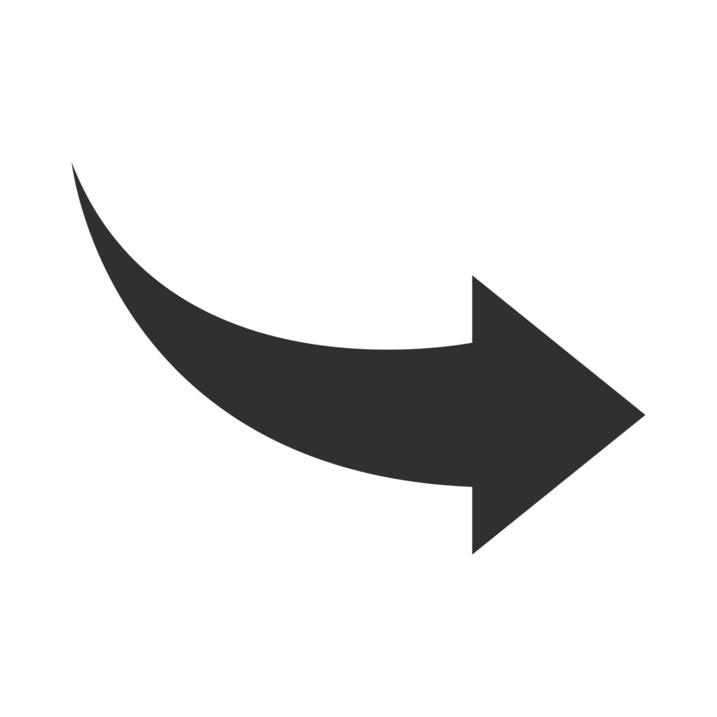 arrow indicates the direction curved silhouette style icon Stock Free