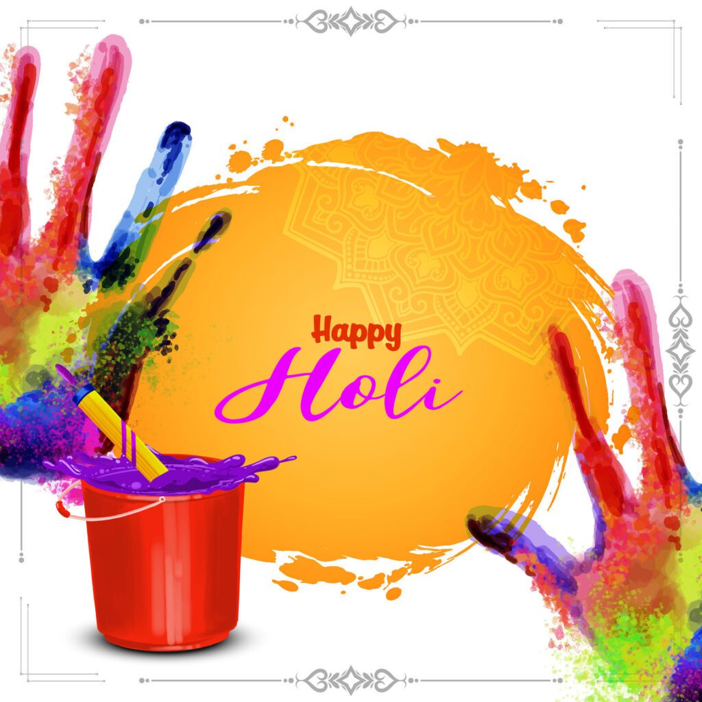 Happy Holi traditional Indian festival of colors elegant celebration background design Free Vector