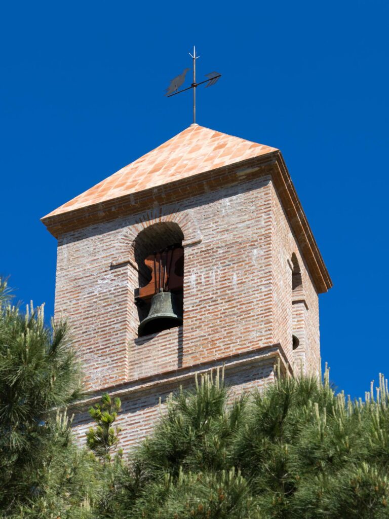 CASARES, ANDALUCIA, SPAIN, 2014. Church tower in Casares Spain on May 5, 2014 Stock Free