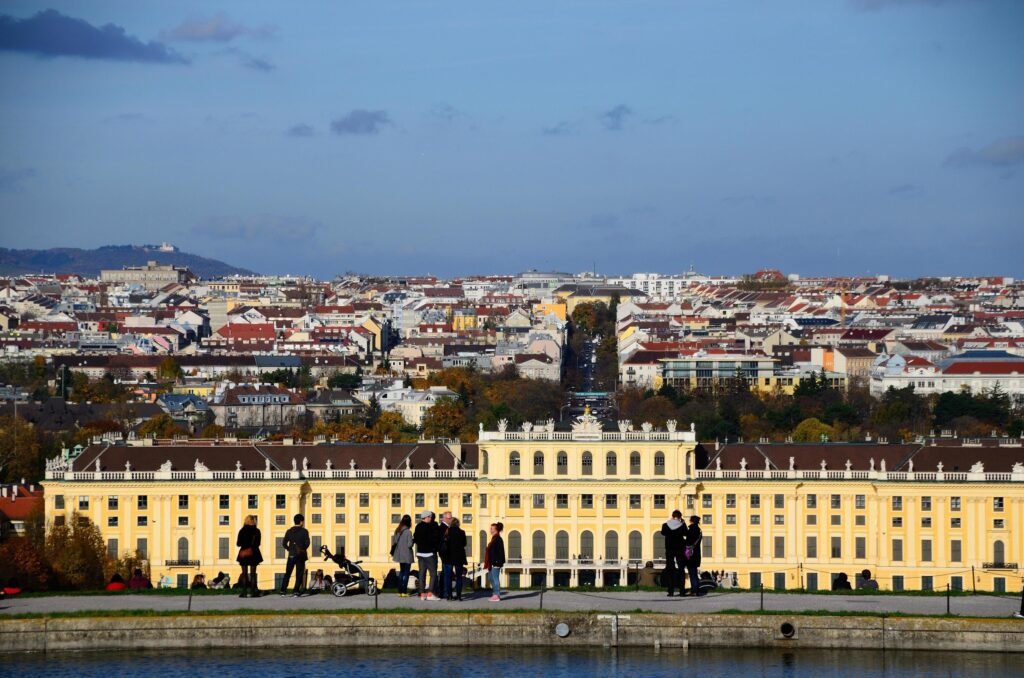 castle in vienna with people Stock Free