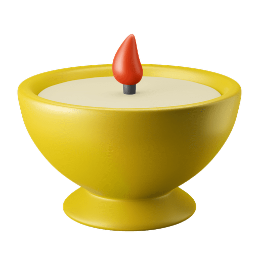 Candle, decoration, light 3D illustration