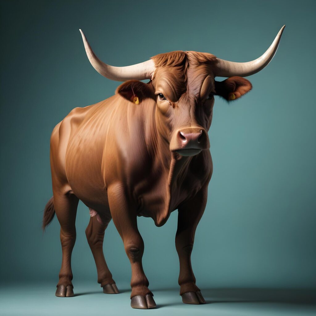 Bull portrait lite background Stock Free