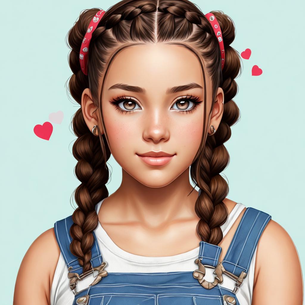 Cute girl with braids by @ai_generated