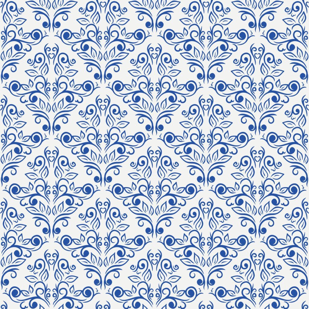 floral blue seamless pattern Free Vector