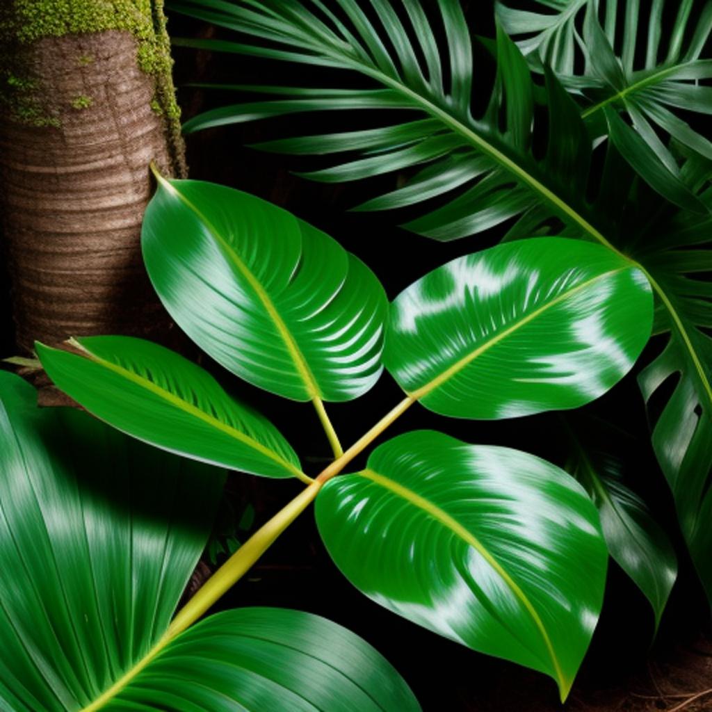 
									Dense Monstera leaves border, by @ai_generated