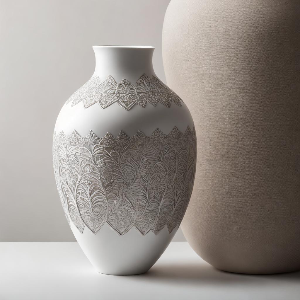 Elegant vase, intricate details, by @ai_generated