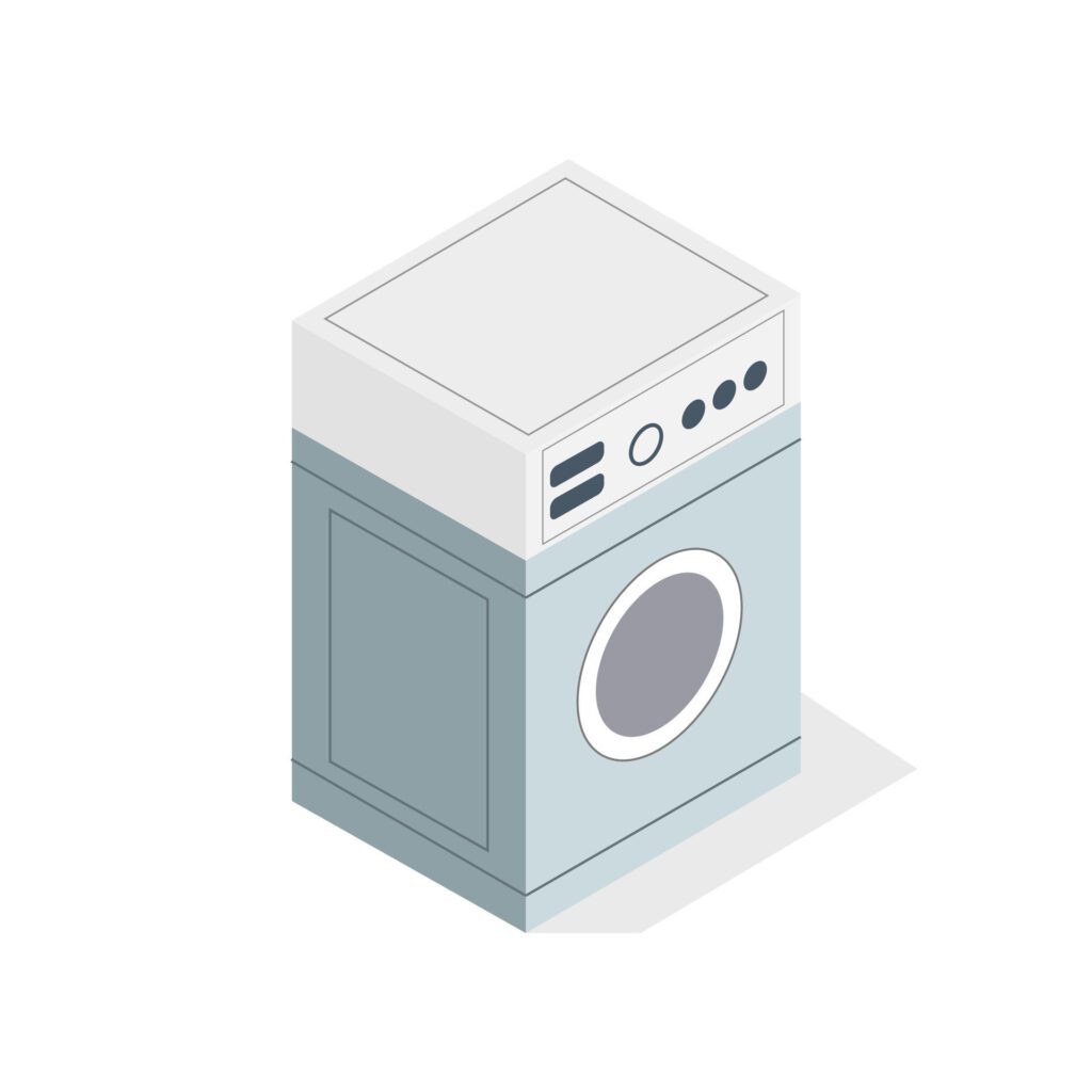 Washing Machine Icon On Background Free Vector