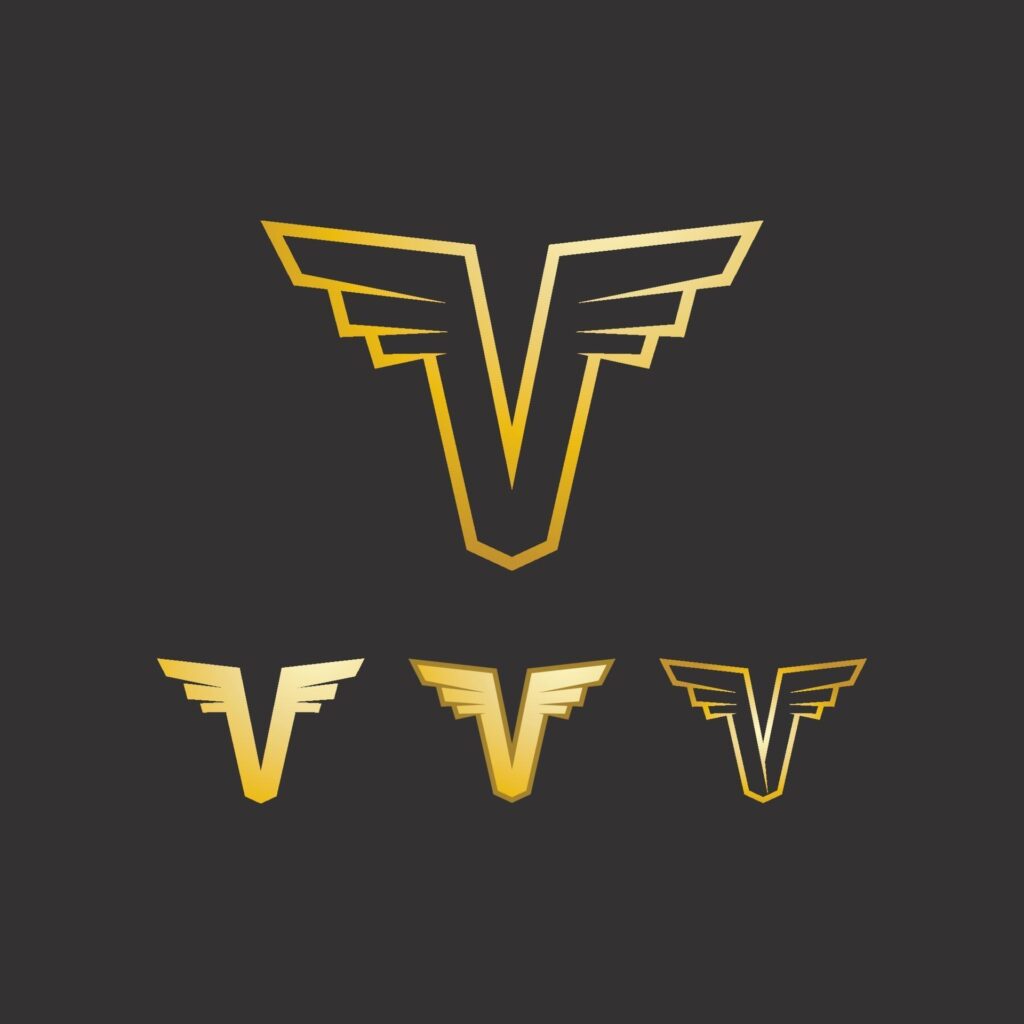 V Letter Lightning Logo Template Stock Free