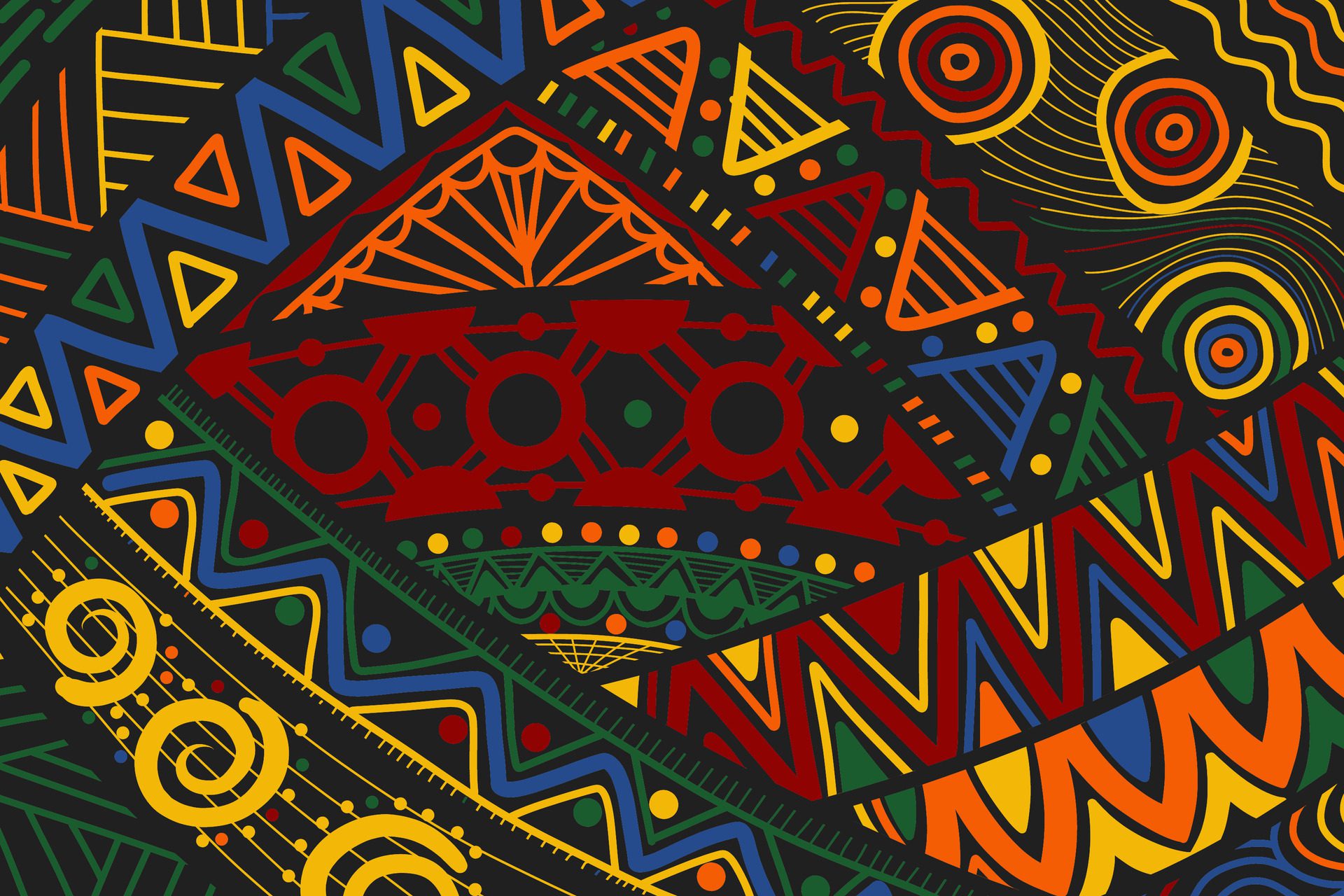 abstract background with colored african patterns Free Vector