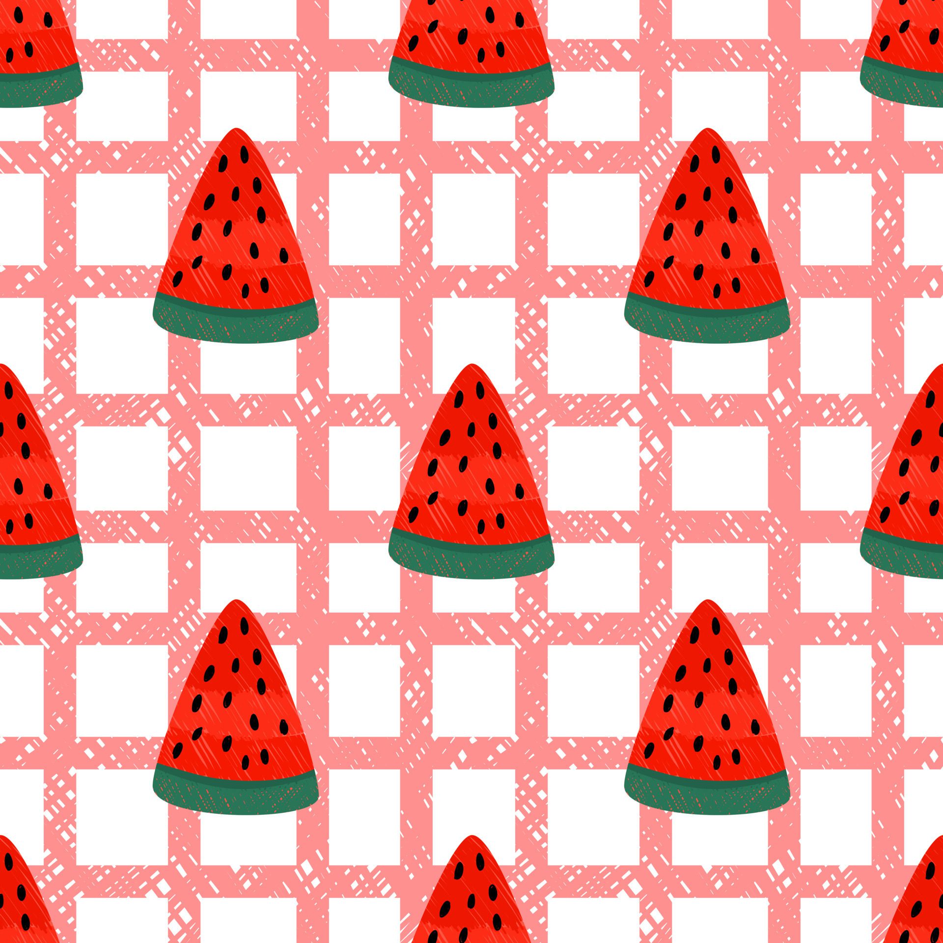 Seamless wallpaper with watermelon pattern. Summer is coming. Wrapping paper and decorative patterns. Free Vector and Free SVG