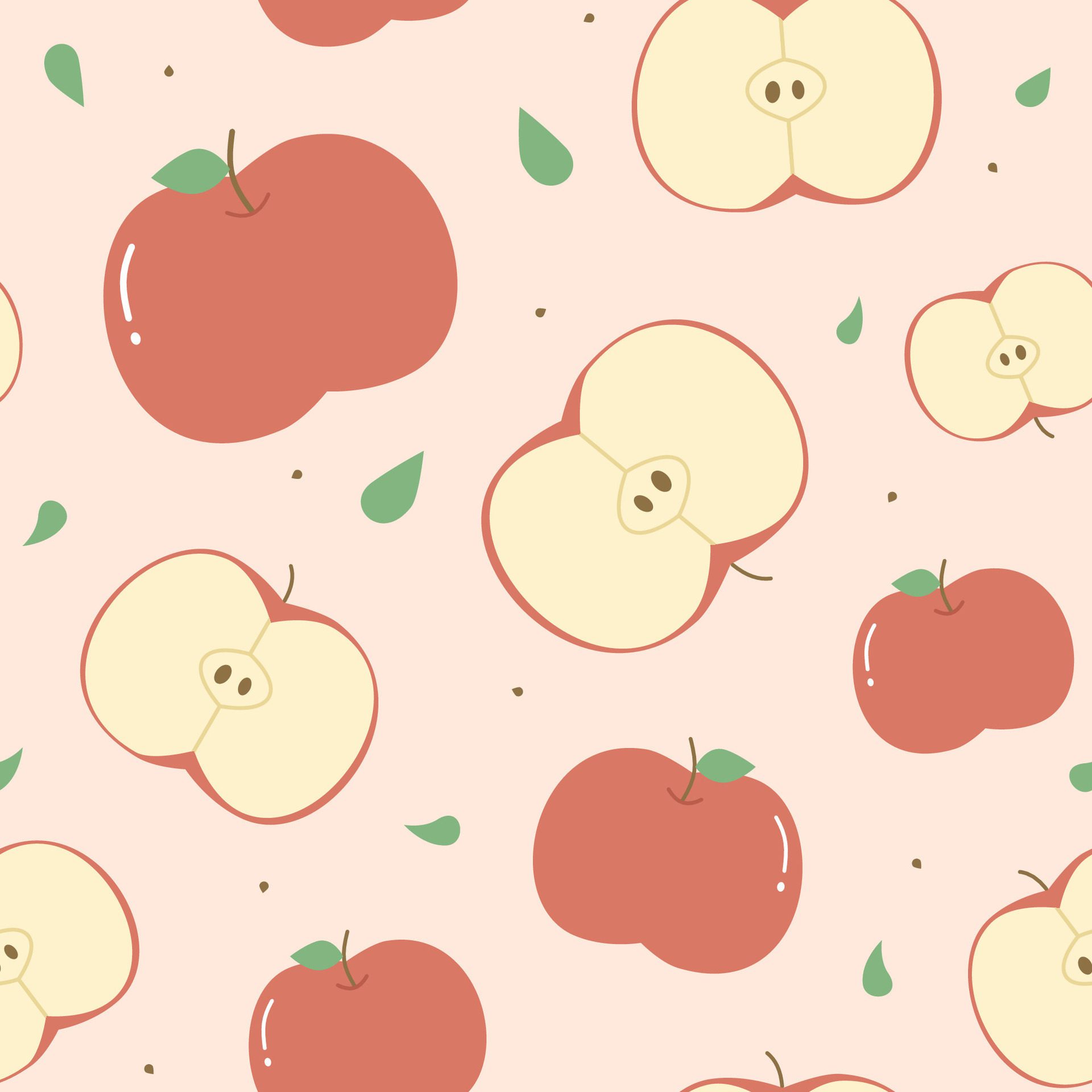 Seamless pattern with apple fruit Free Vector