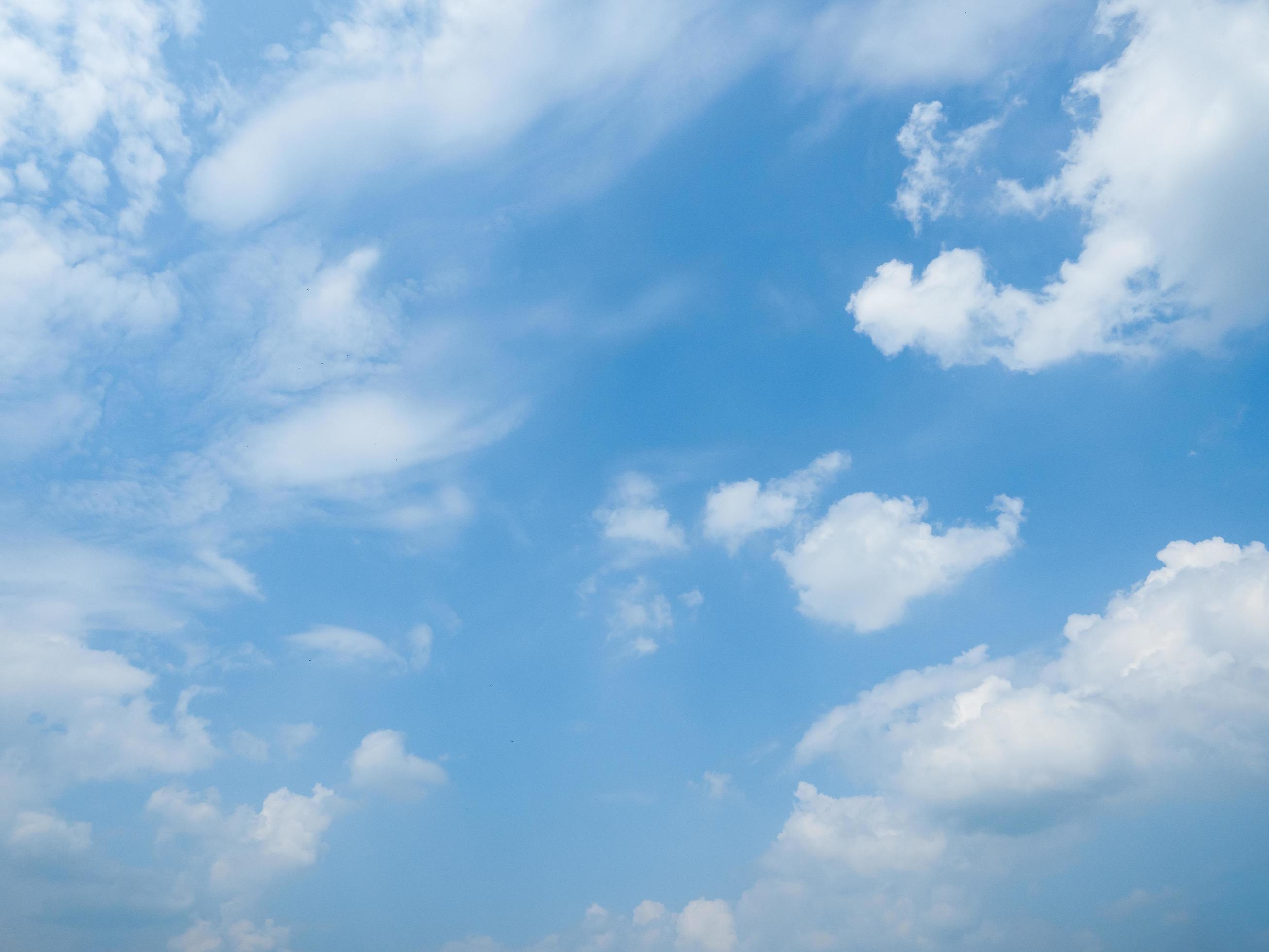 Blue sky with white cloudy clean weather beautiful sky image nature space Stock Free