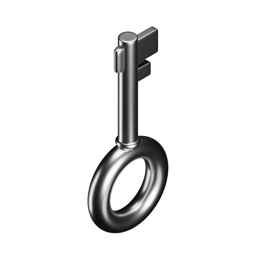 Key, lock, secure 3D illustration