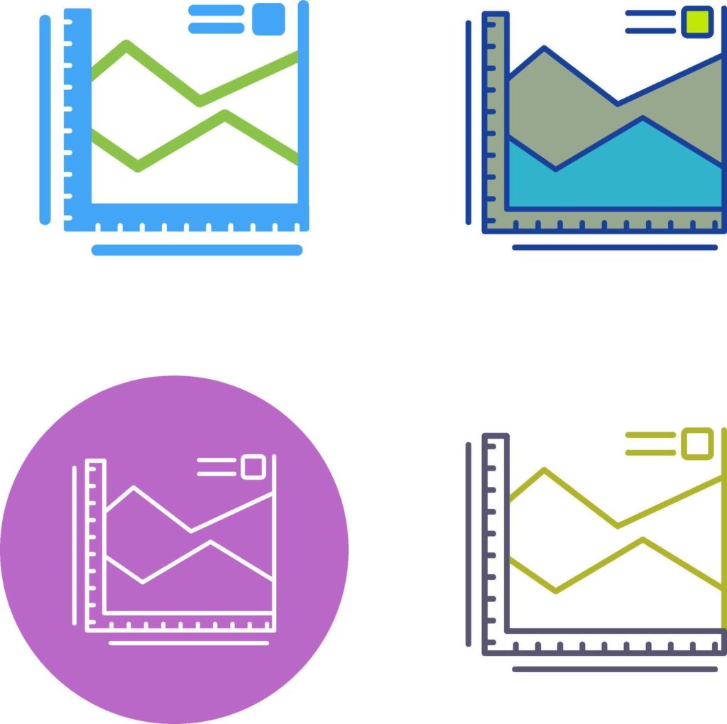 Spline Chart Icon Design Stock Free