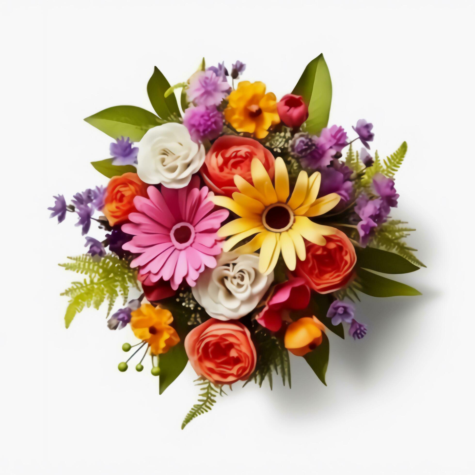 A colorful bouquet of flowers. AI Generated. Stock Free