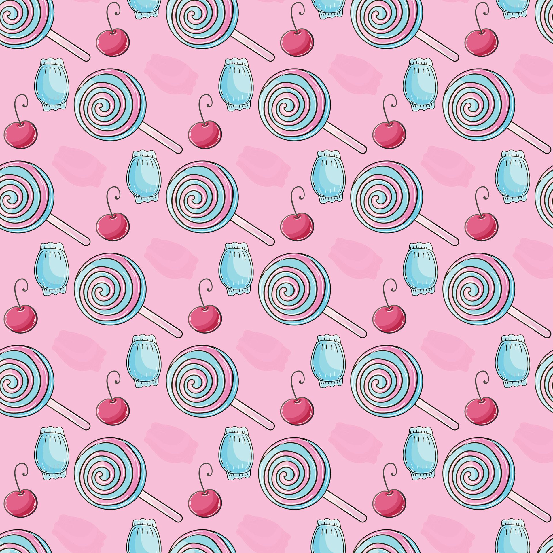 Sweet Dessert and Treats Seamless Pattern Design Free Vector