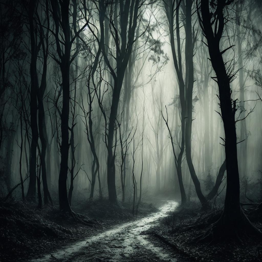 Dark and eerie forest by @ai_generated