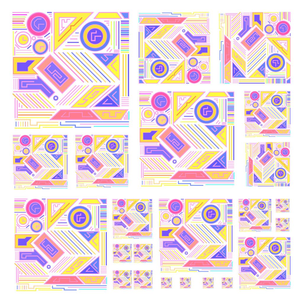 geometric vector design with bright coloring Free Vector