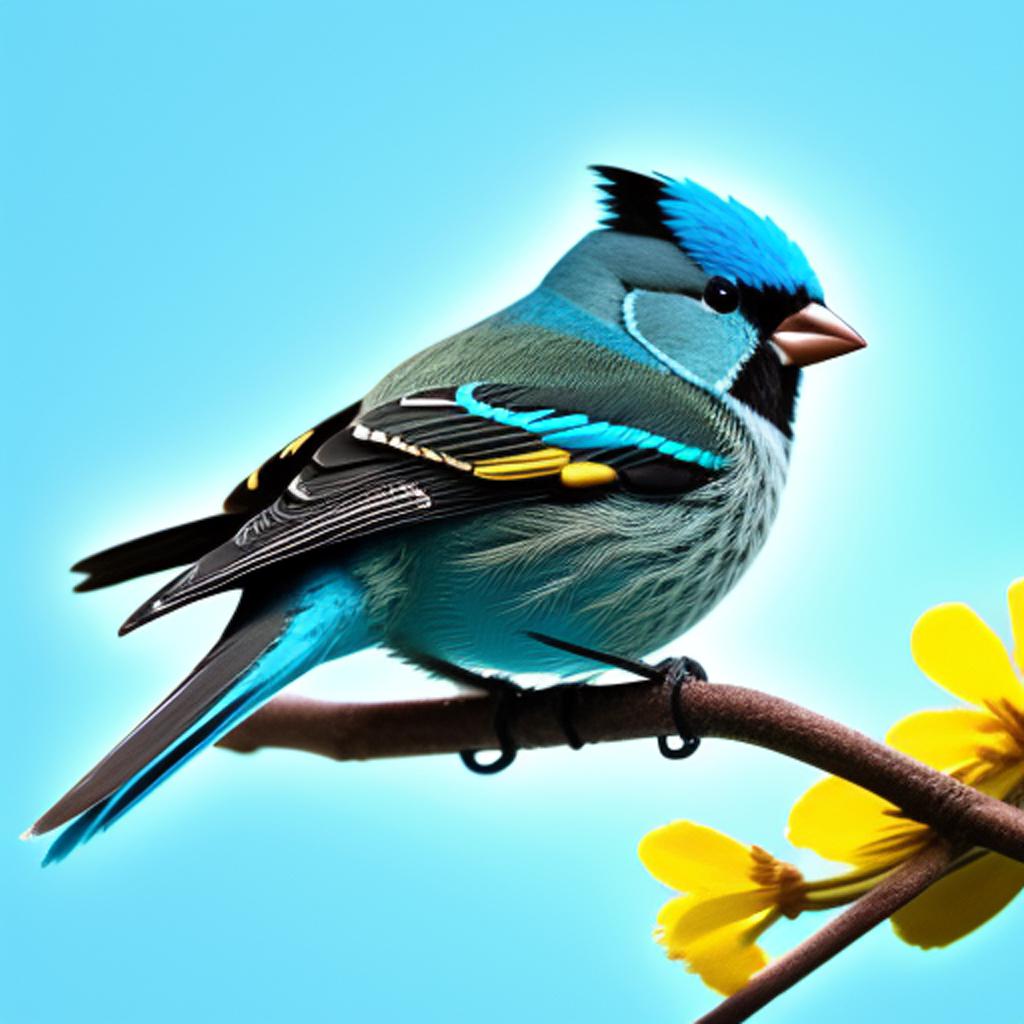 Cyan finch blade by by @ai_generated