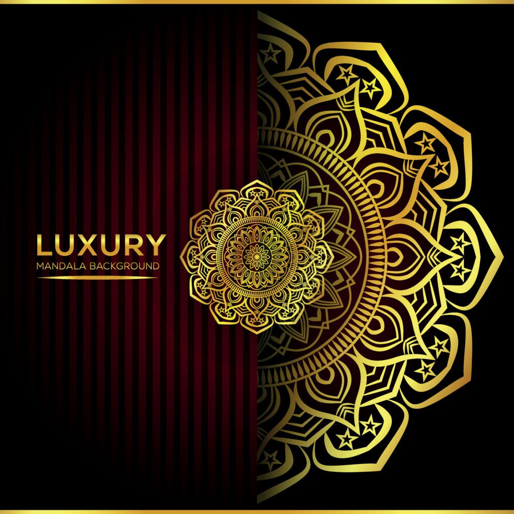 Luxury Islamic ornamental mandala background with golden color Free Vector