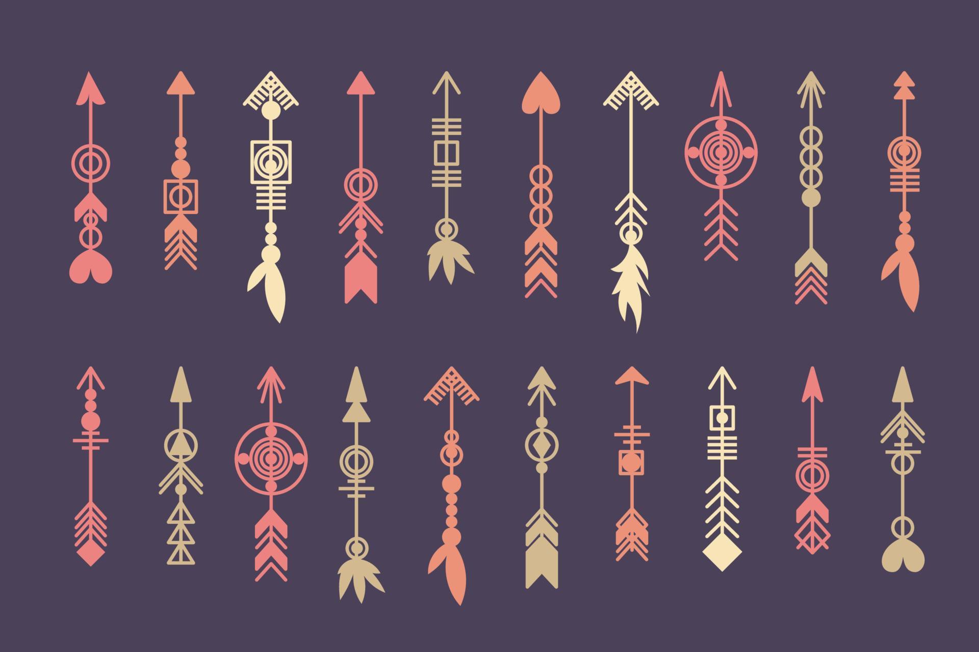 Tribal arrow set. Stock Free