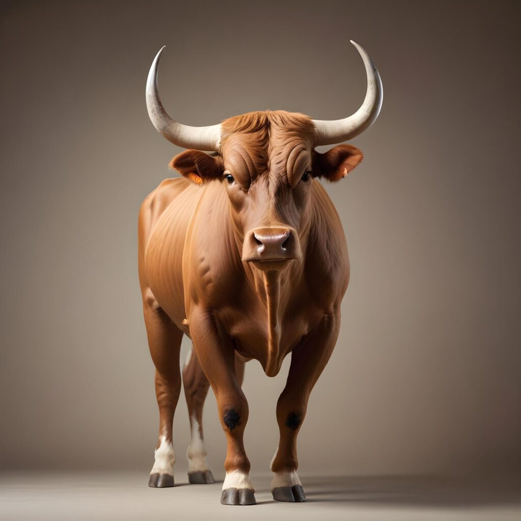 Bull portrait lite background Stock Free