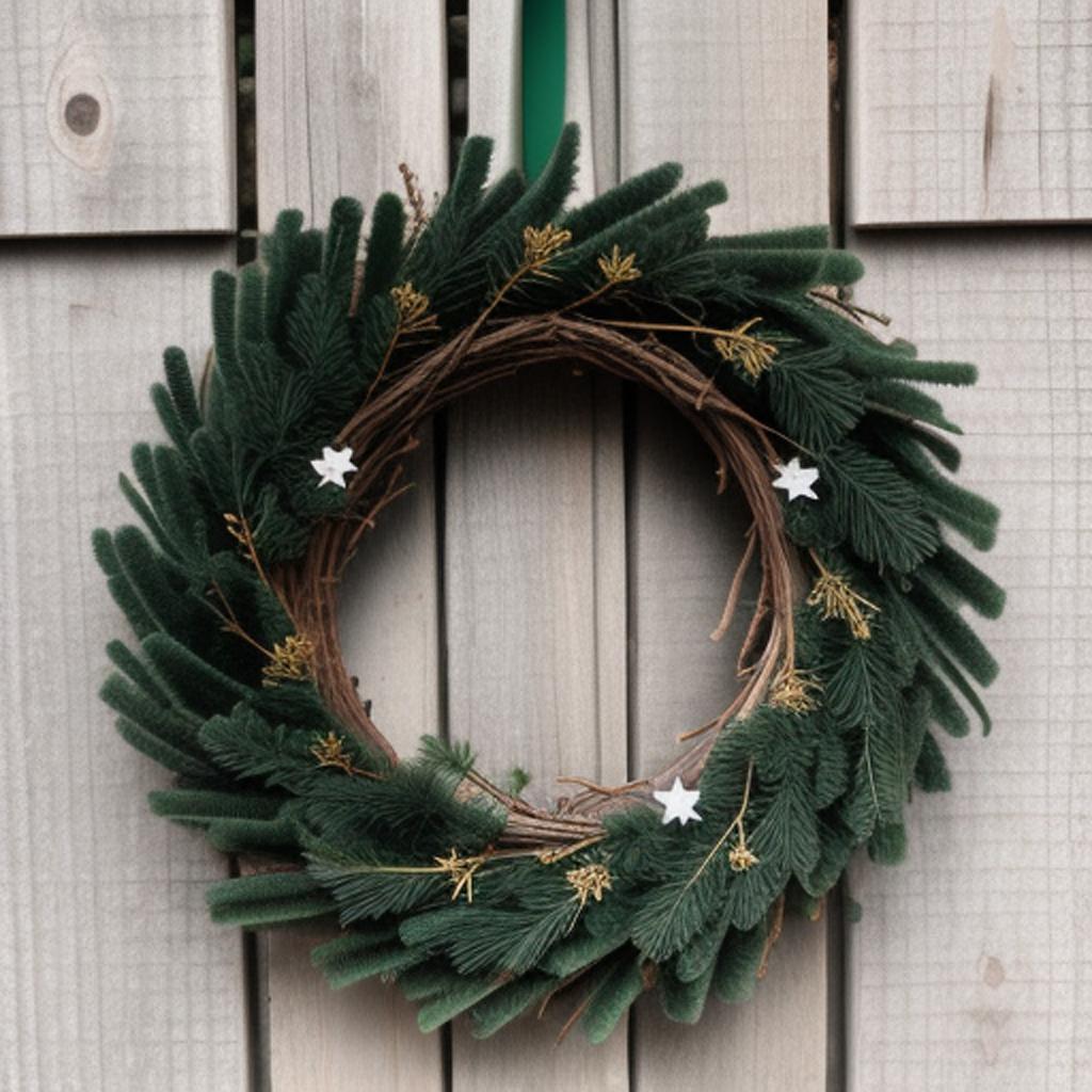 Twig wreath, dark green by @ai_generated