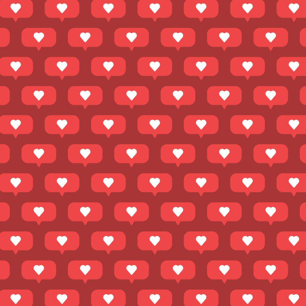 Seamless pattern with hearts. Delicate red background. Vector. Free Vector