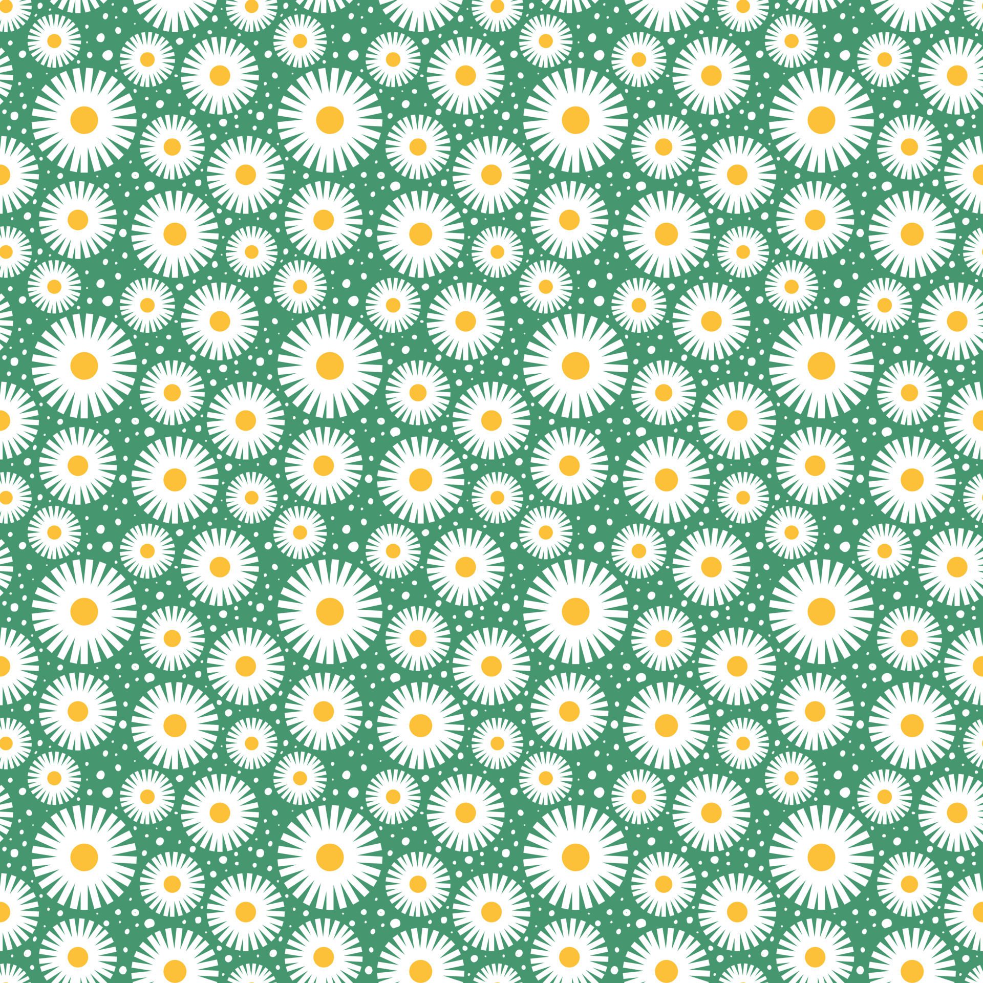 Daisies from geometric figures. Seamless pattern of daisies. Patterns for decorating fabrics. Free Vector and Free SVG