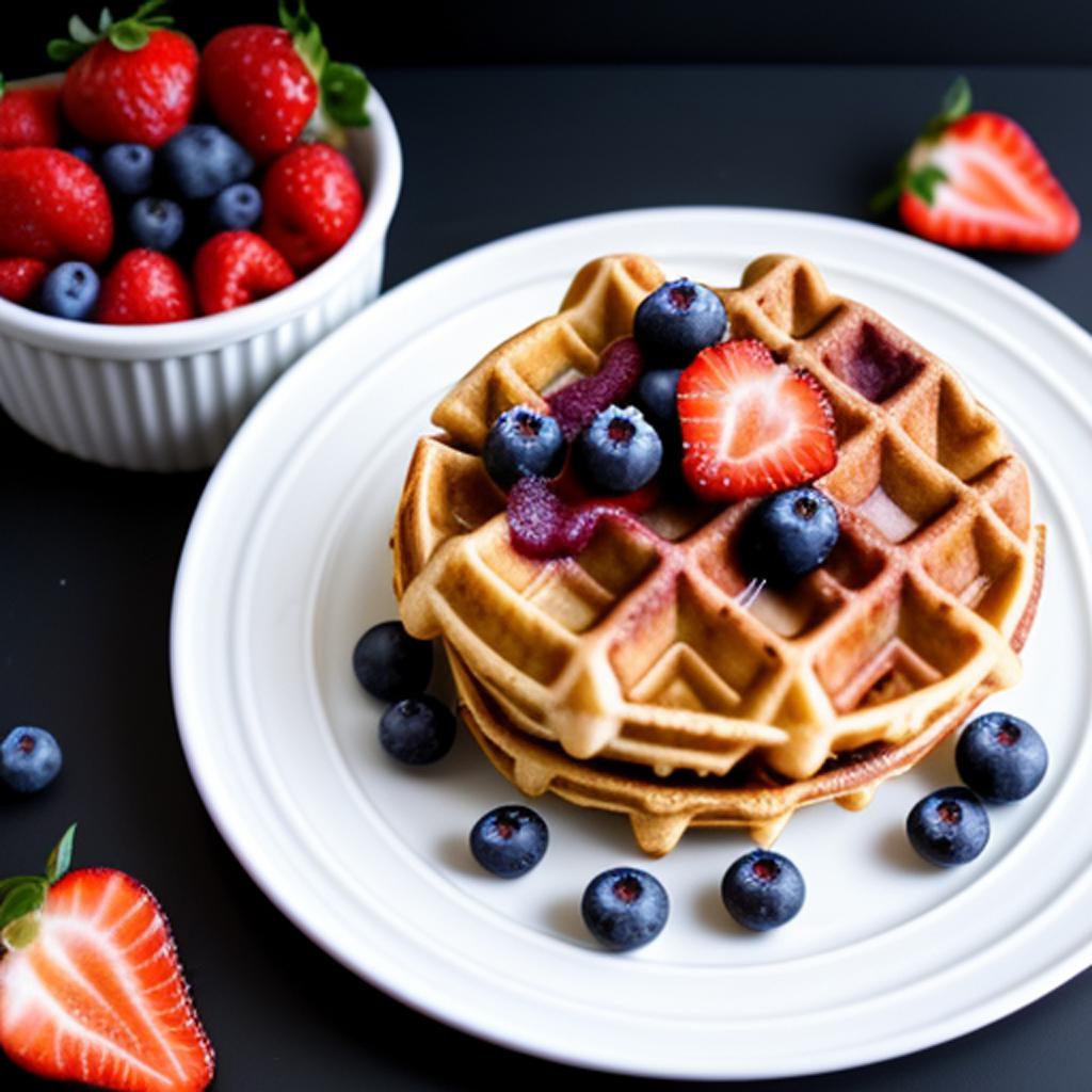 Berries and Cream Waffle-Belgian by @ai_generated