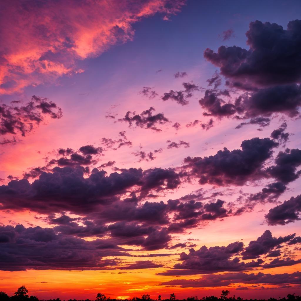 Beautiful cloudy sky sunset by @ai_generated