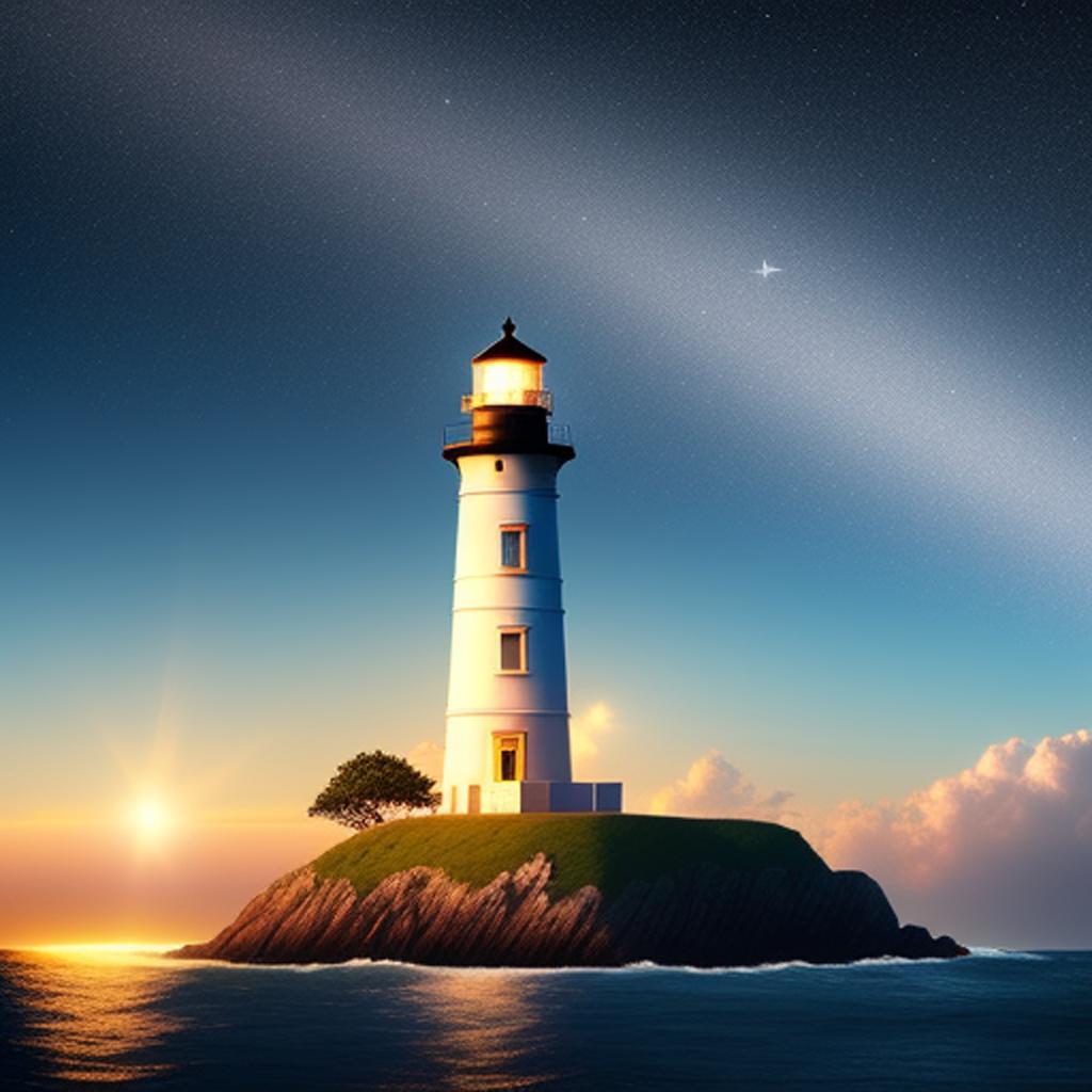 Lighthouse on a hill by @ai_generated