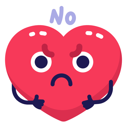 Heart, negative, no sticker