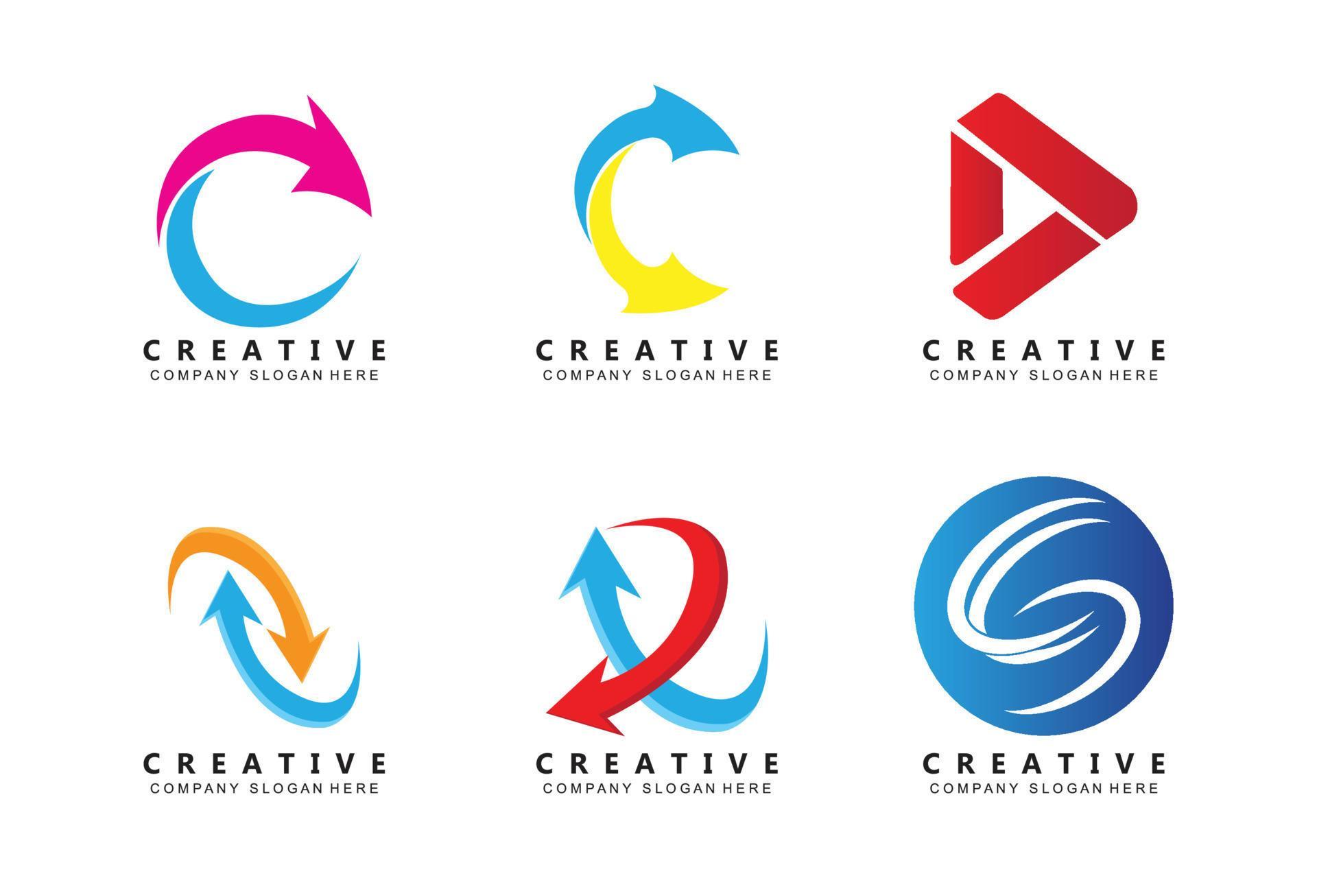 Arrow Logo Design, Direction Illustration And Play Logo Stock Free and Free SVG