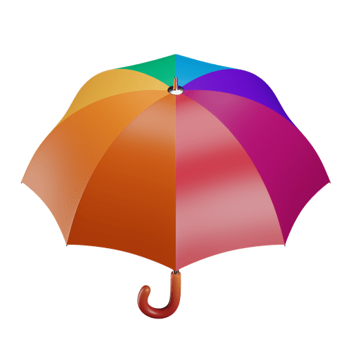 Umbrella, colorful 3D illustration