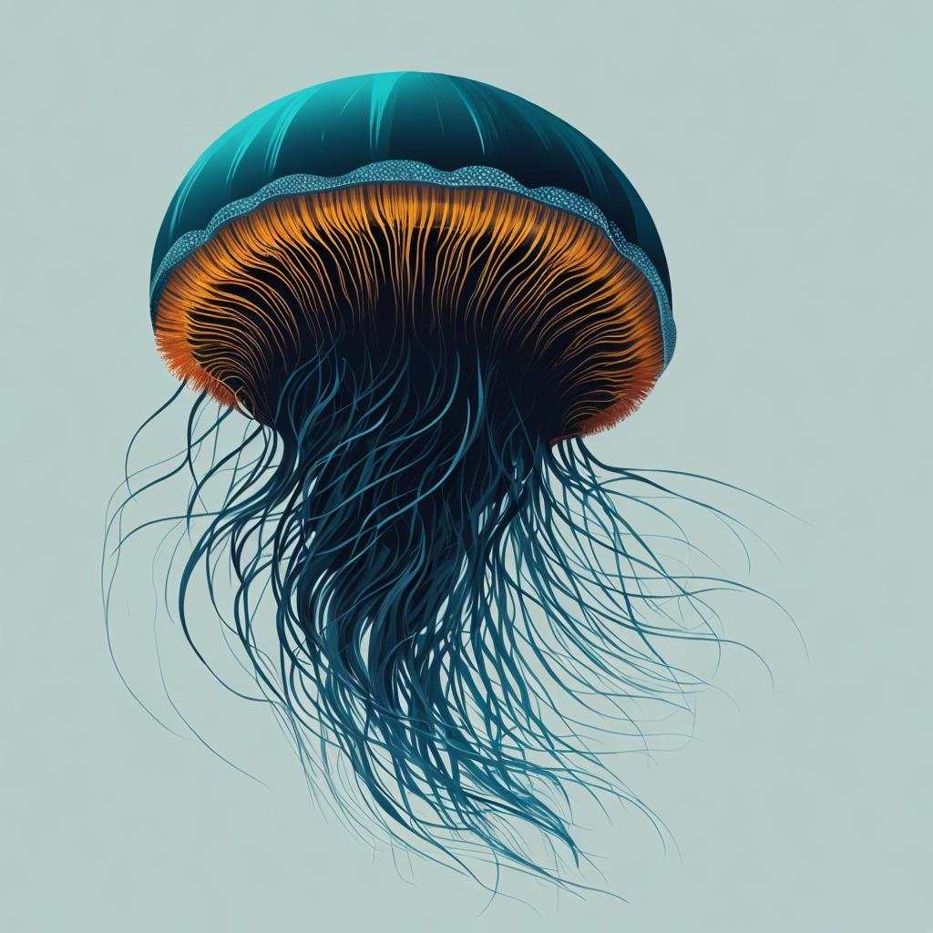 Bouffant jellyfish Minimalism,digital painting,Artstation,Smooth by @ai_generated