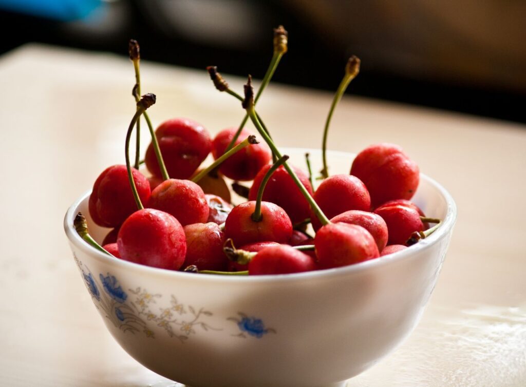 Cherries Fruits Bowl Stock Free