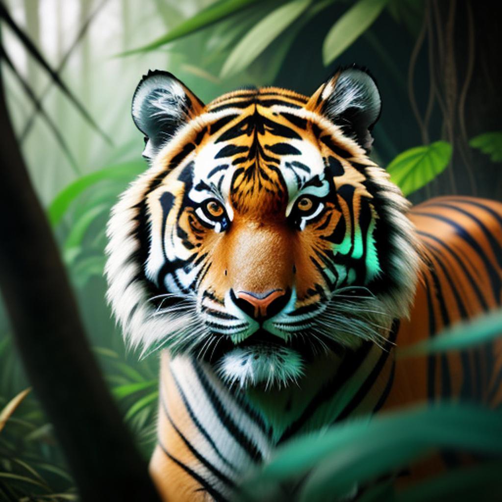 Tiger in the jungle by @ai_generated