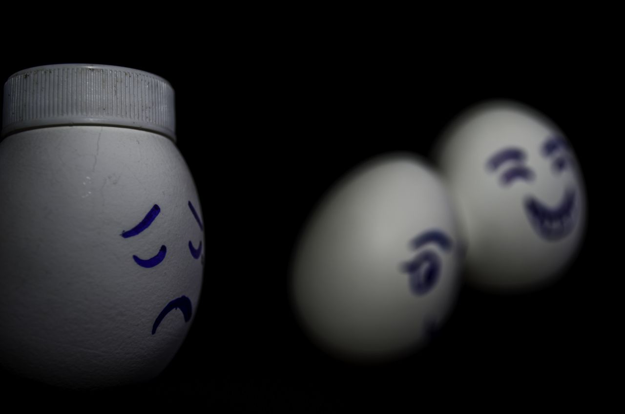 Sad Egg Happy Eggs Stock Free