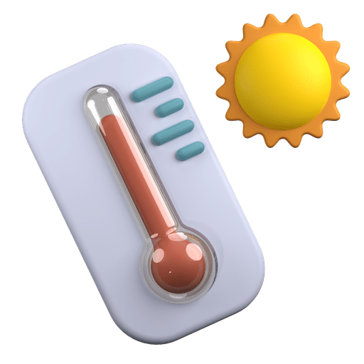 Temperature, thermometer, weather temperature 3D illustration