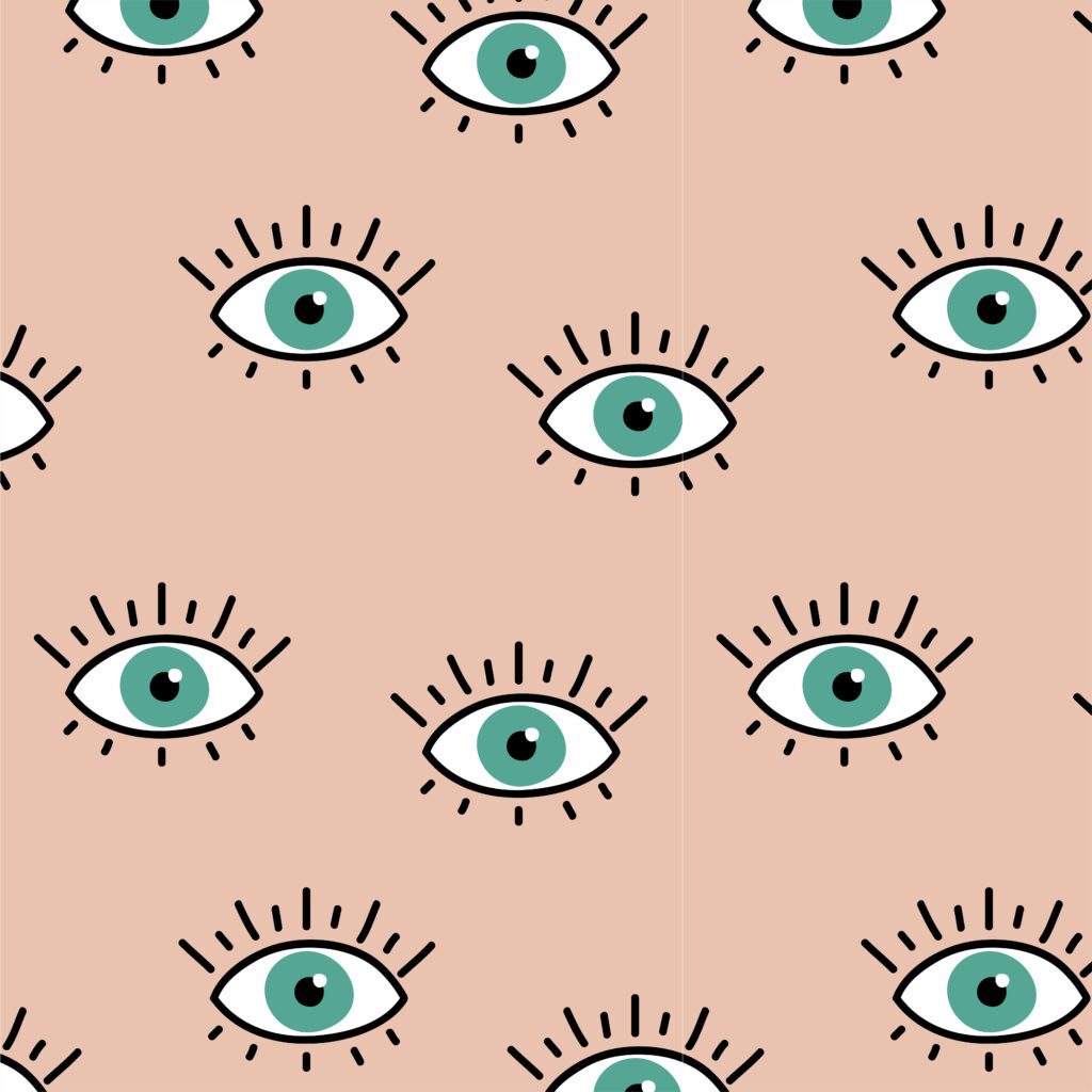 Eyes seamless pattern background Free Vector