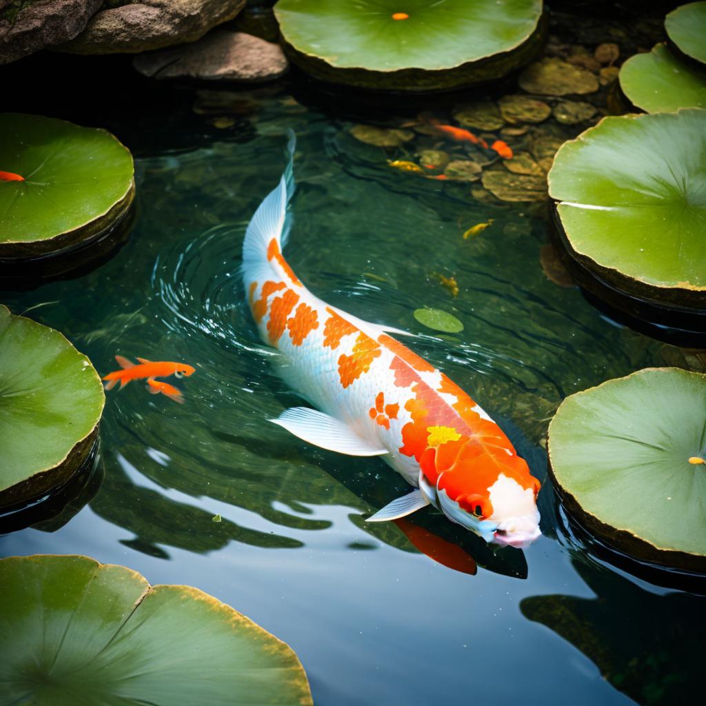 Koi swimming in a by @ai_generated