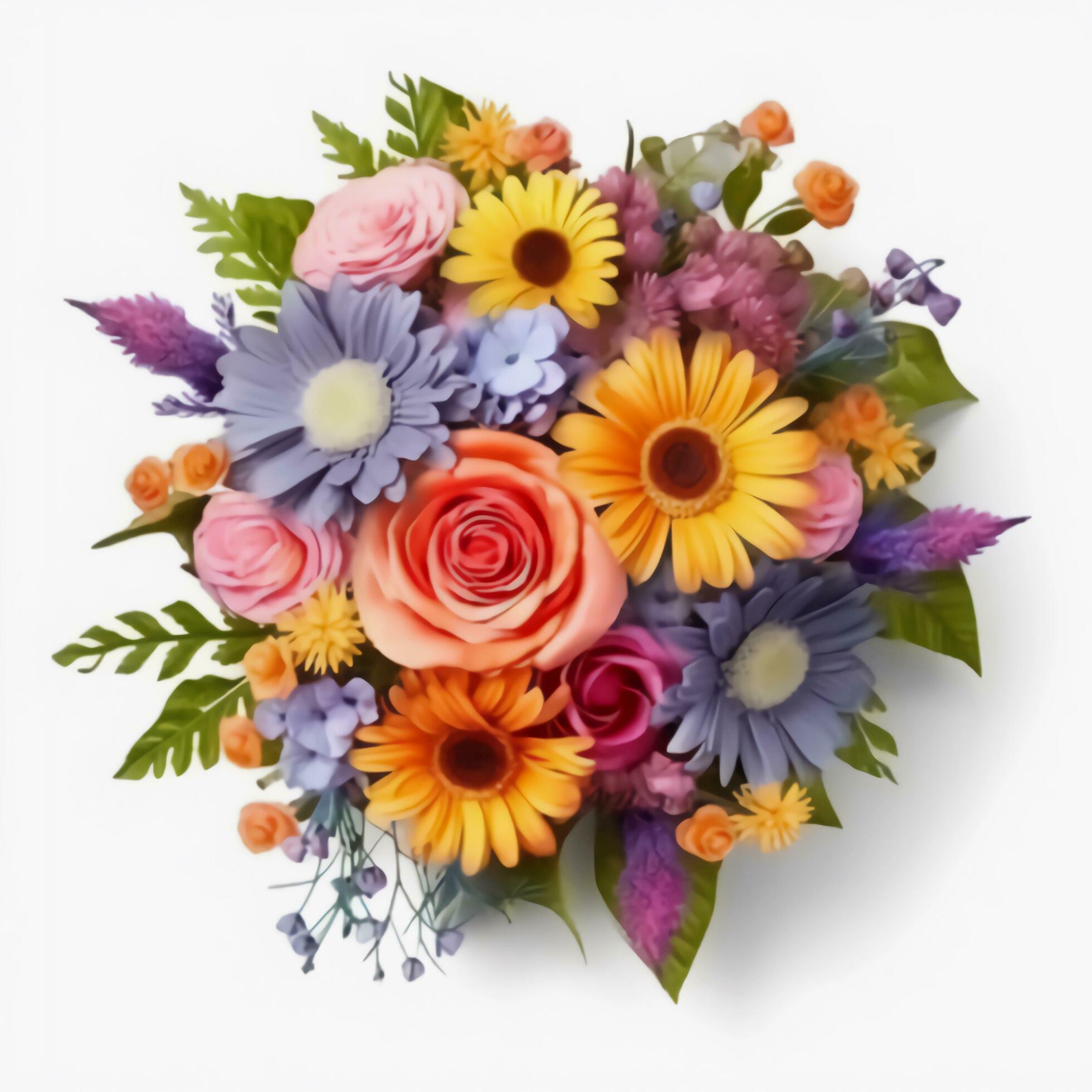 A colorful bouquet of flowers. AI Generated. Stock Free